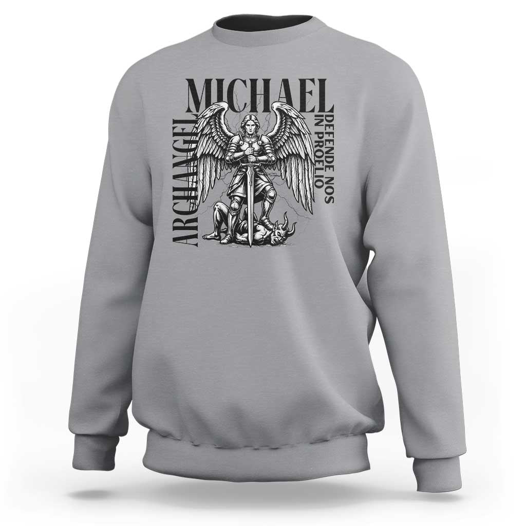 Saint Michael Archangel Defende Nos In Proelio Sweatshirt Christian Faith Gift