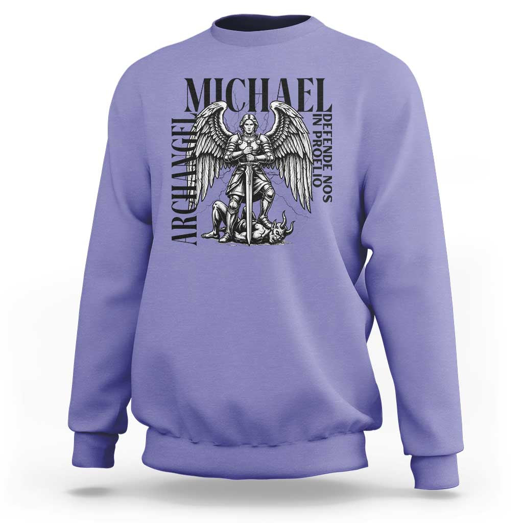 Saint Michael Archangel Defende Nos In Proelio Sweatshirt Christian Faith Gift