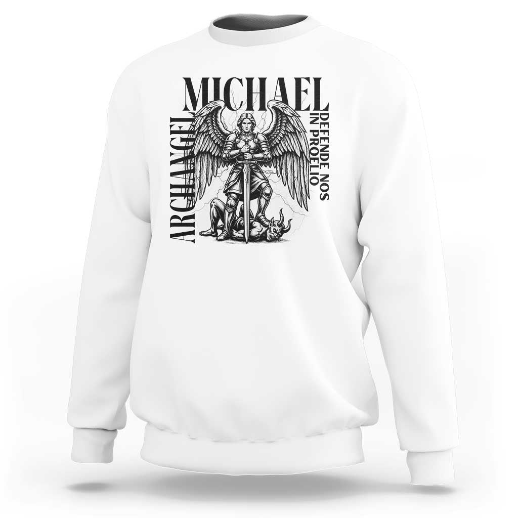 Saint Michael Archangel Defende Nos In Proelio Sweatshirt Christian Faith Gift