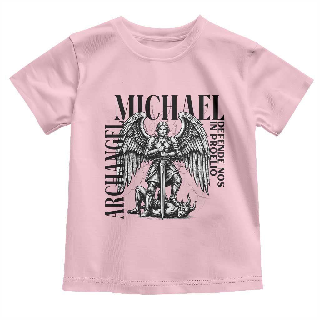 Saint Michael Archangel Defende Nos In Proelio Toddler T Shirt Christian Faith Gift