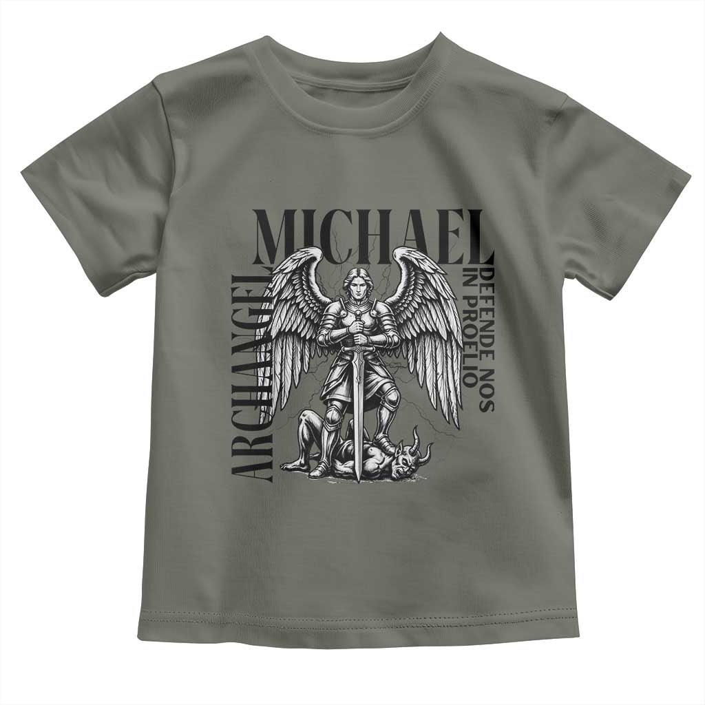 Saint Michael Archangel Defende Nos In Proelio Toddler T Shirt Christian Faith Gift