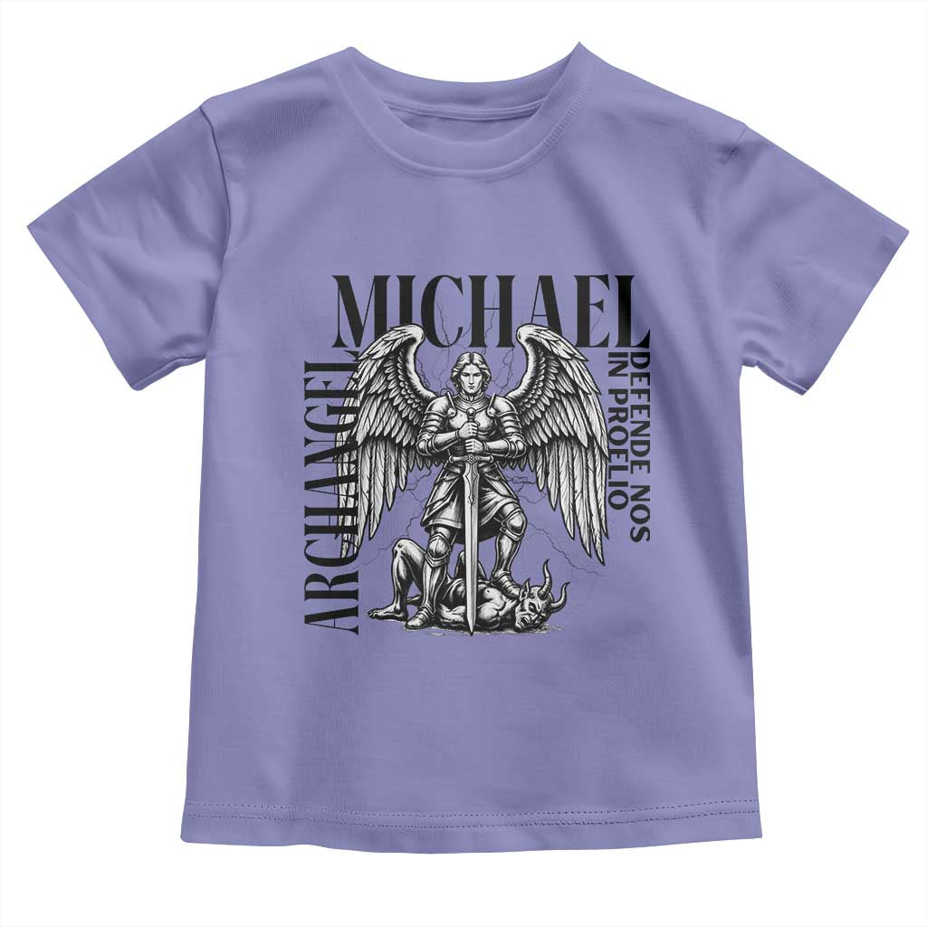 Saint Michael Archangel Defende Nos In Proelio Toddler T Shirt Christian Faith Gift