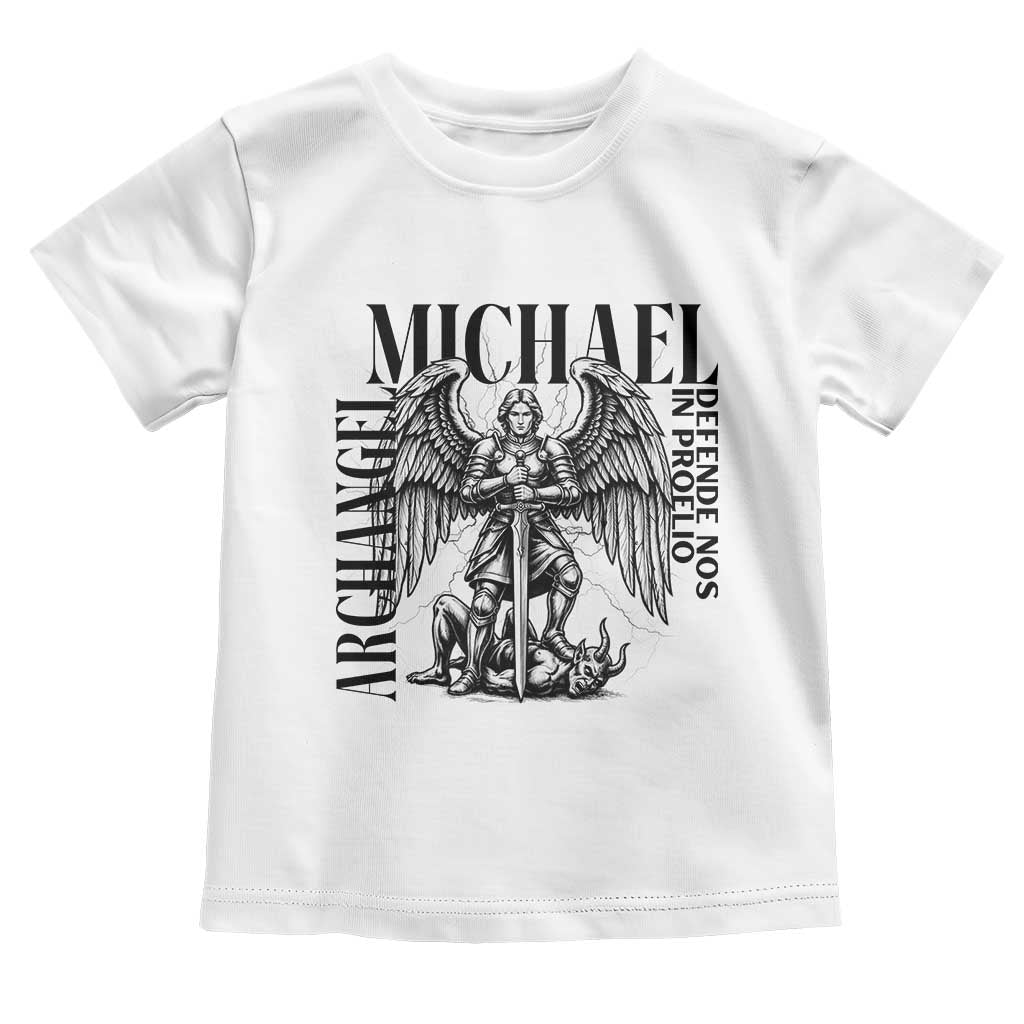 Saint Michael Archangel Defende Nos In Proelio Toddler T Shirt Christian Faith Gift