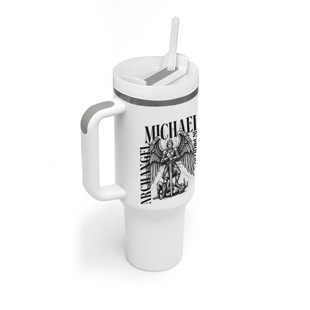 Saint Michael Archangel Defende Nos In Proelio Tumbler With Handle Christian Faith Gift