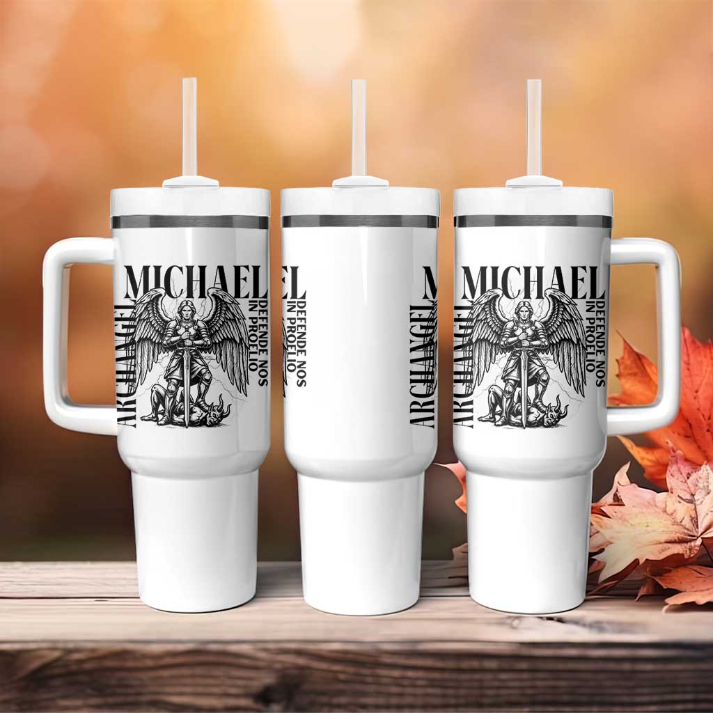 Saint Michael Archangel Defende Nos In Proelio Tumbler With Handle Christian Faith Gift