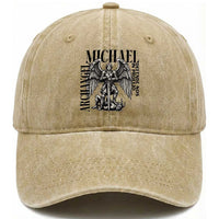 Saint Michael Archangel Defende Nos In Proelio Washed Cotton Baseball Cap Christian Faith Gift