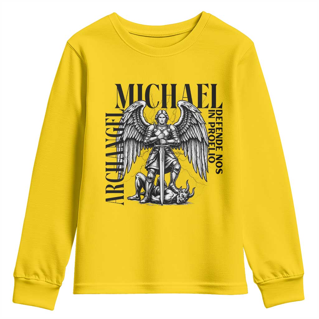 Saint Michael Archangel Defende Nos In Proelio Youth Sweatshirt Christian Faith Gift