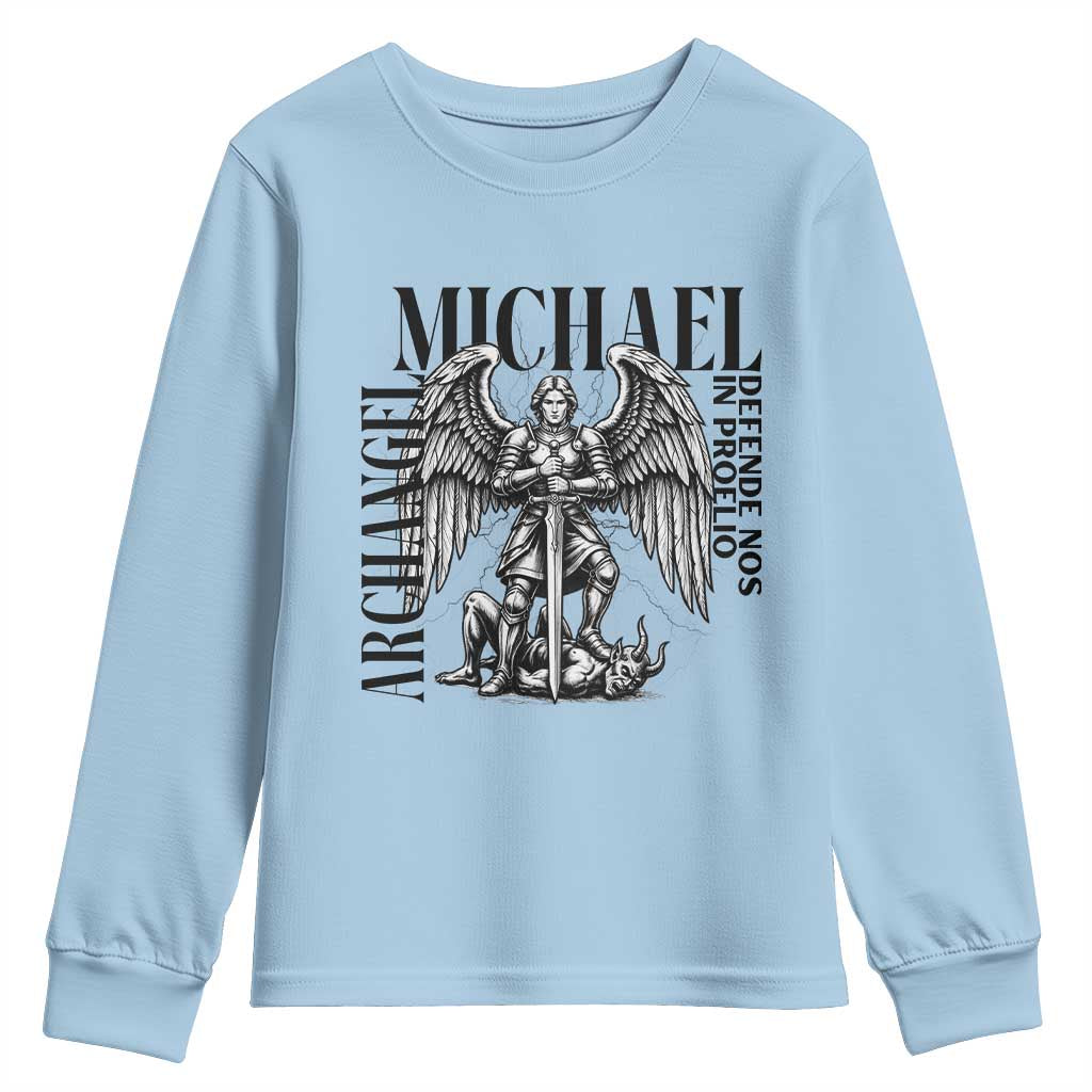 Saint Michael Archangel Defende Nos In Proelio Youth Sweatshirt Christian Faith Gift