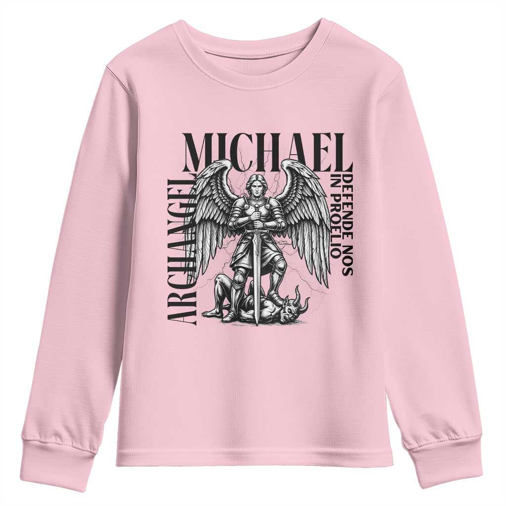 Saint Michael Archangel Defende Nos In Proelio Youth Sweatshirt Christian Faith Gift