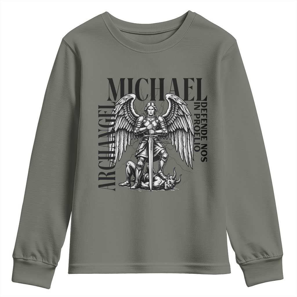 Saint Michael Archangel Defende Nos In Proelio Youth Sweatshirt Christian Faith Gift
