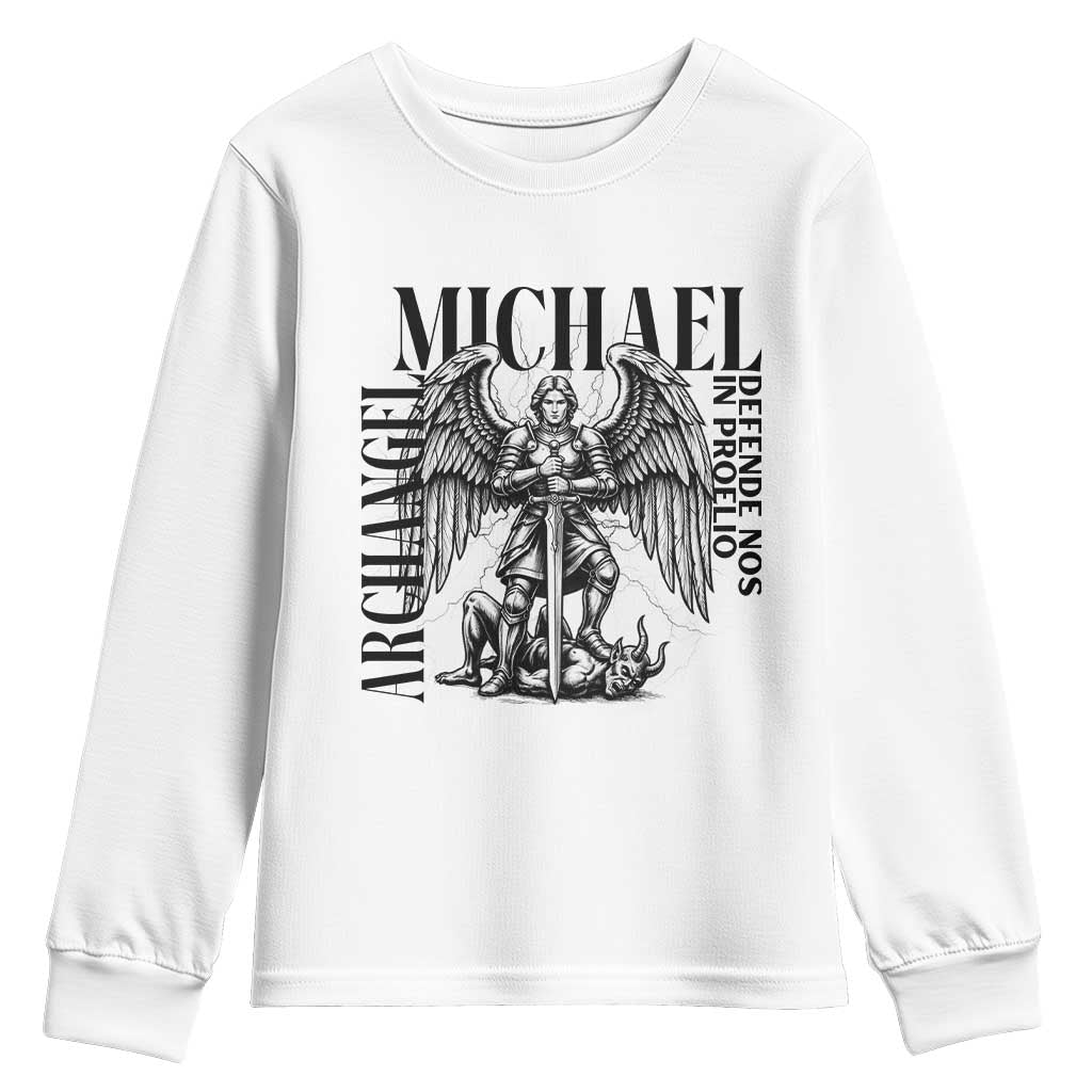 Saint Michael Archangel Defende Nos In Proelio Youth Sweatshirt Christian Faith Gift