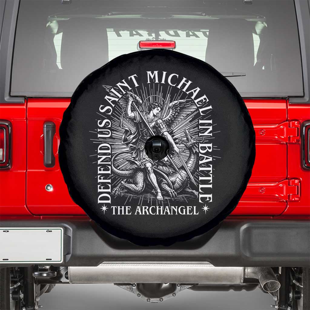 Saint Michael Defend Us In Battle Spare Tire Cover Catholic Protection Gift