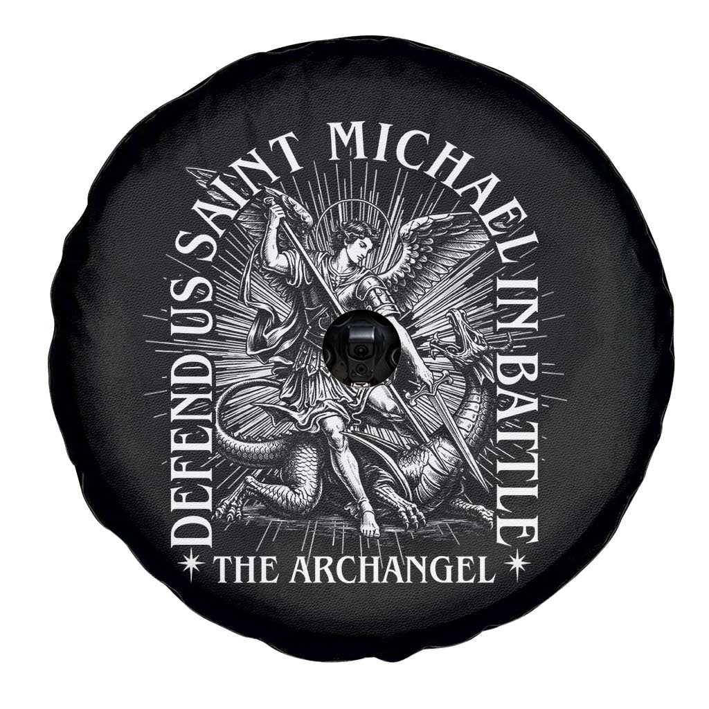 Saint Michael Defend Us In Battle Spare Tire Cover Catholic Protection Gift