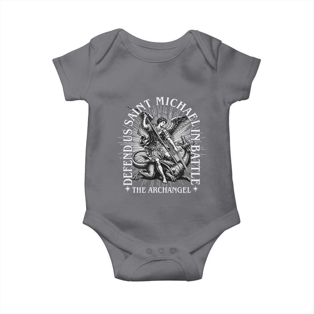 Saint Michael Defend Us In Battle Baby Onesie Catholic Protection Gift