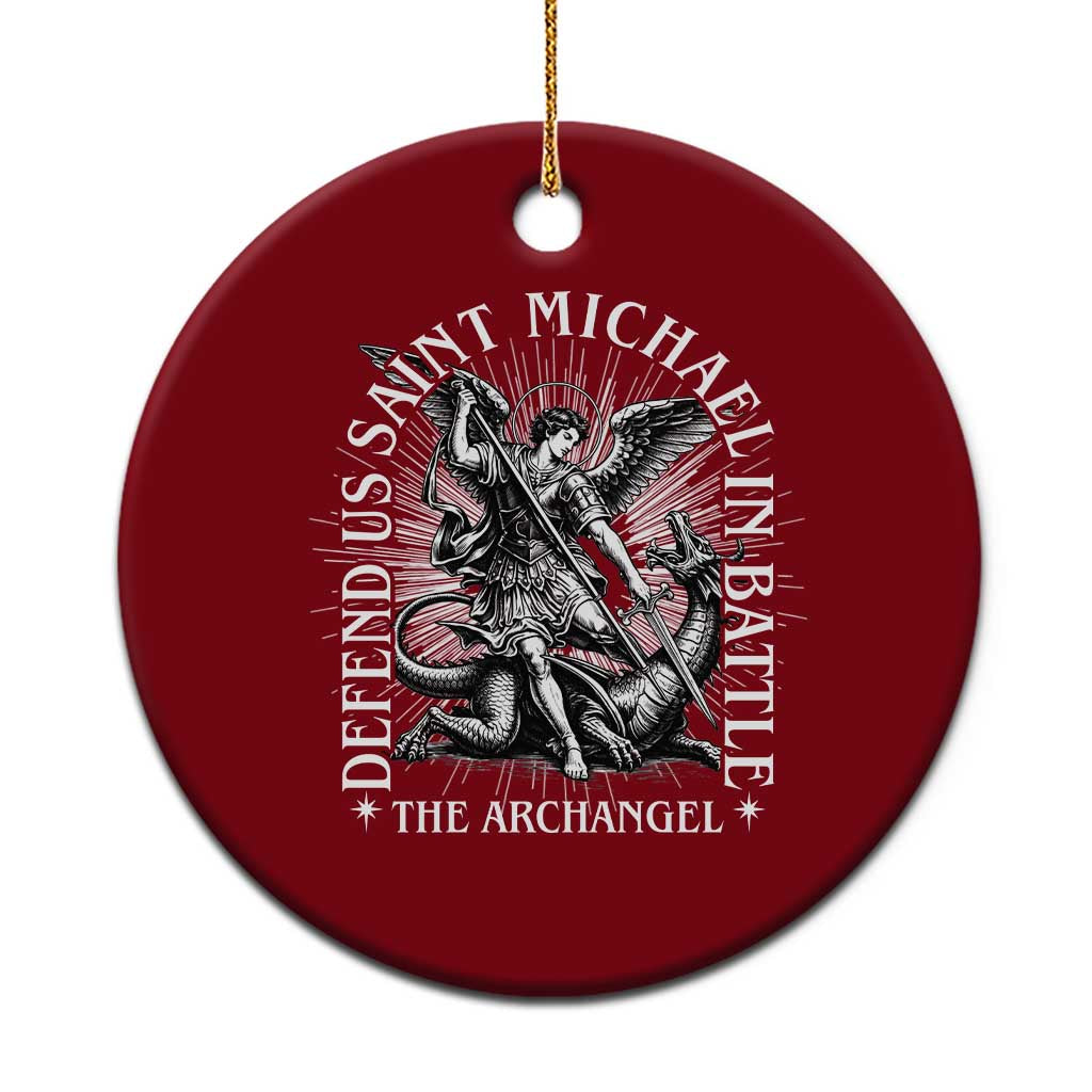 Saint Michael Defend Us In Battle Ceramic Ornament Catholic Protection Gift