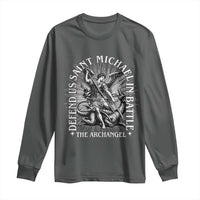 Saint Michael Defend Us In Battle Long Sleeve Shirt Catholic Protection Gift