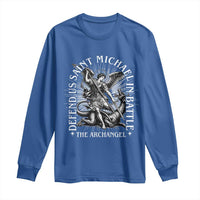 Saint Michael Defend Us In Battle Long Sleeve Shirt Catholic Protection Gift