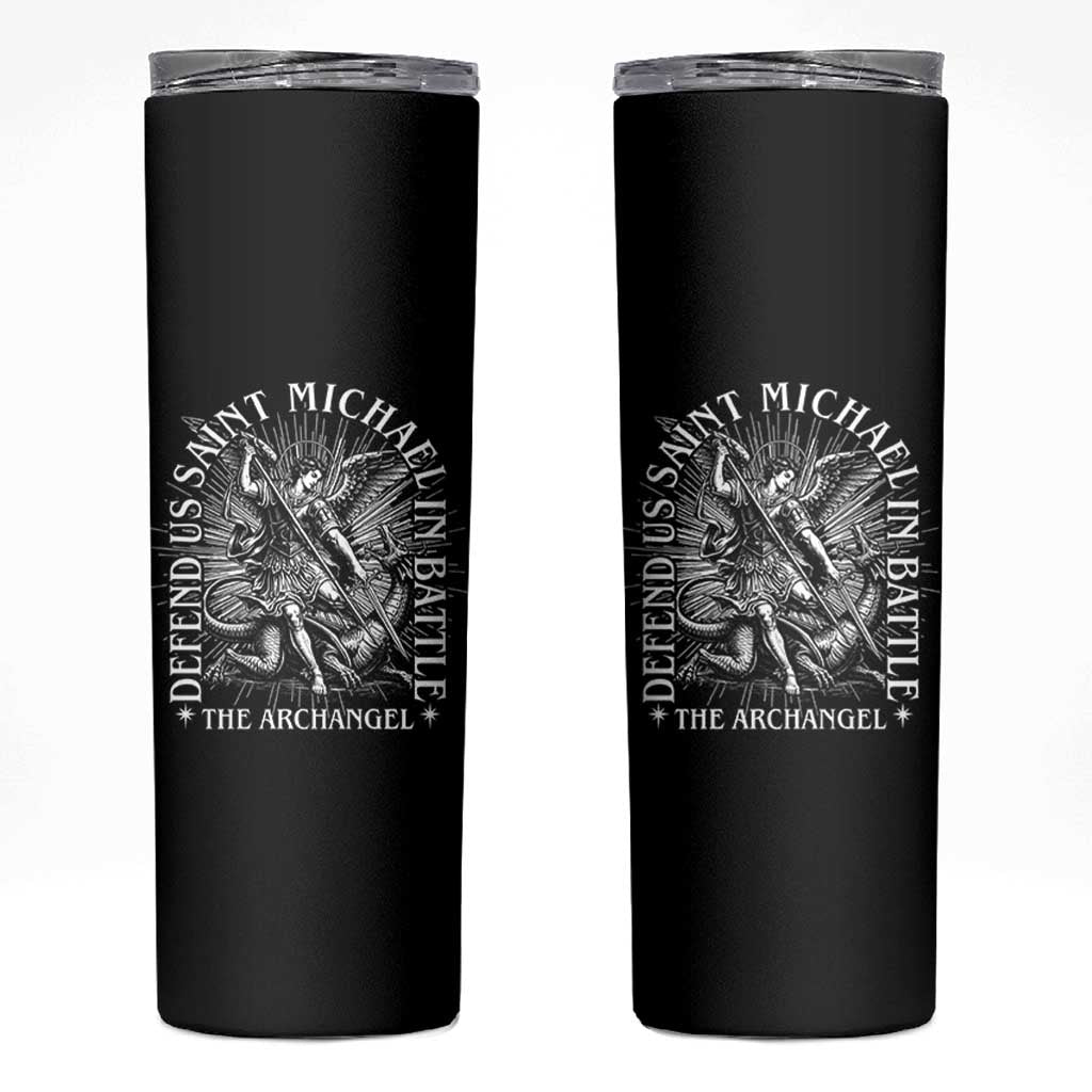 Saint Michael Defend Us In Battle Skinny Tumbler Catholic Protection Gift
