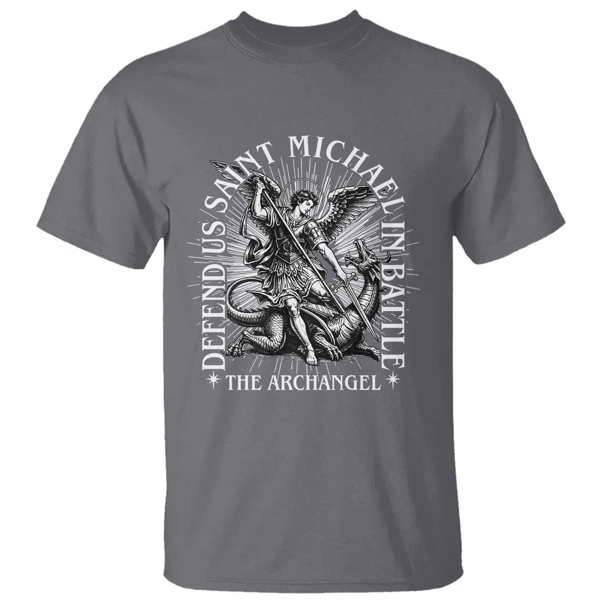 Saint Michael Defend Us In Battle T Shirt Catholic Protection Gift