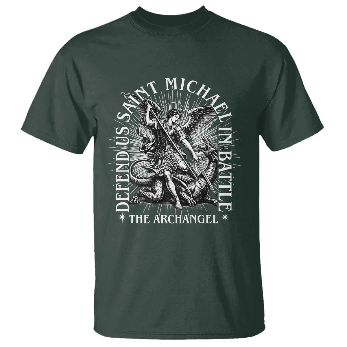 Saint Michael Defend Us In Battle T Shirt Catholic Protection Gift