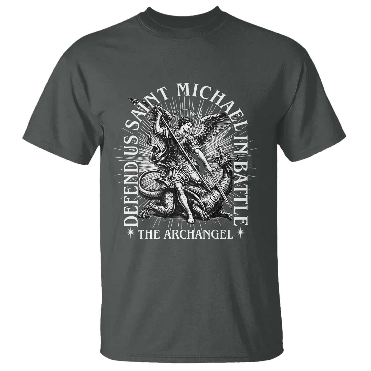 Saint Michael Defend Us In Battle T Shirt Catholic Protection Gift