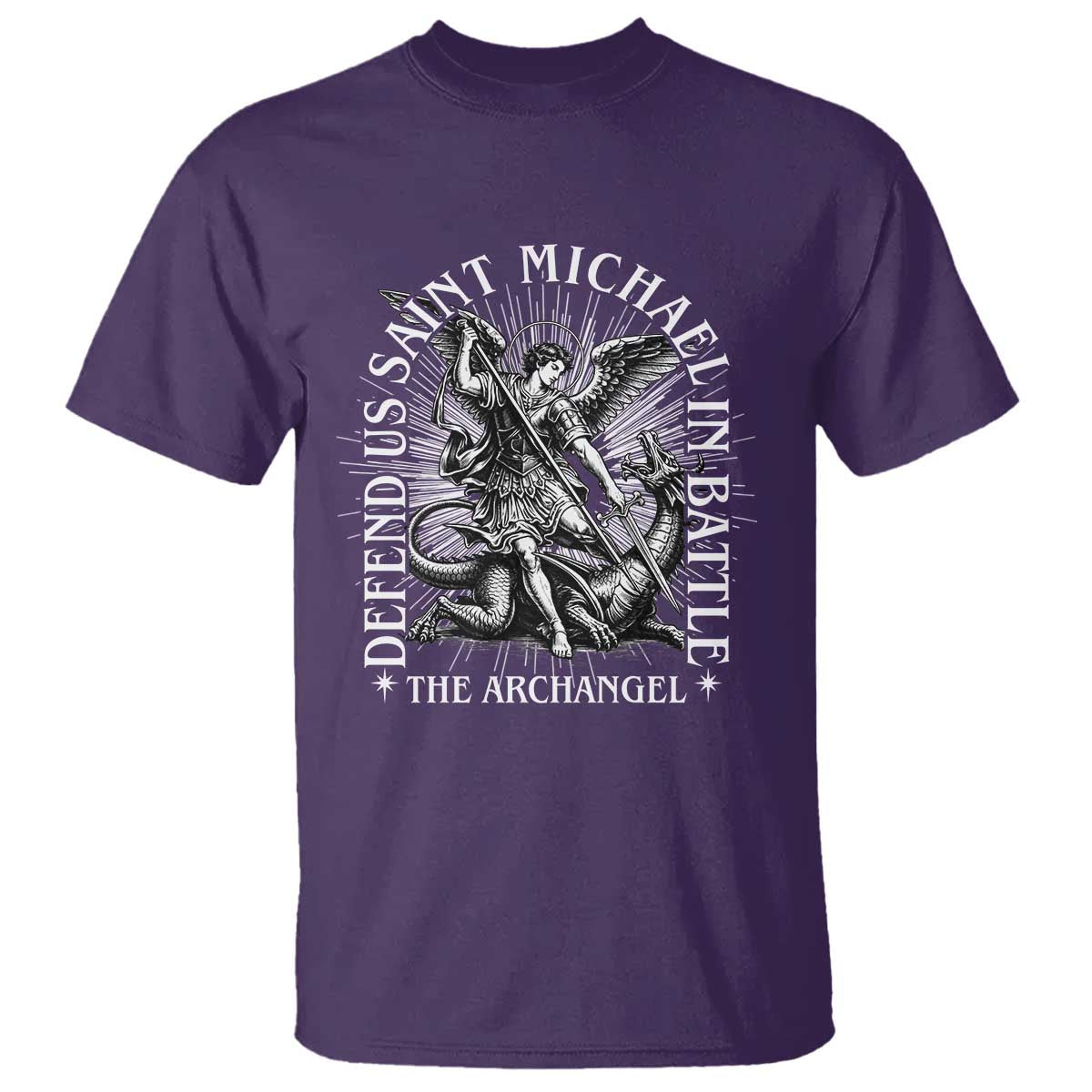 Saint Michael Defend Us In Battle T Shirt Catholic Protection Gift