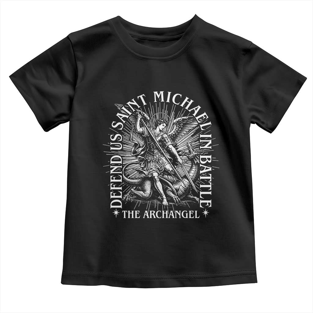 Saint Michael Defend Us In Battle Toddler T Shirt Catholic Protection Gift