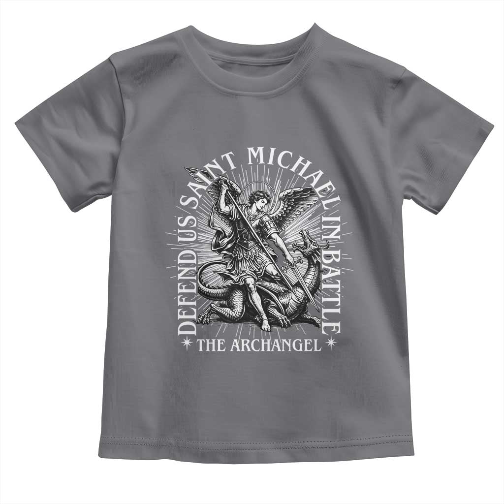 Saint Michael Defend Us In Battle Toddler T Shirt Catholic Protection Gift