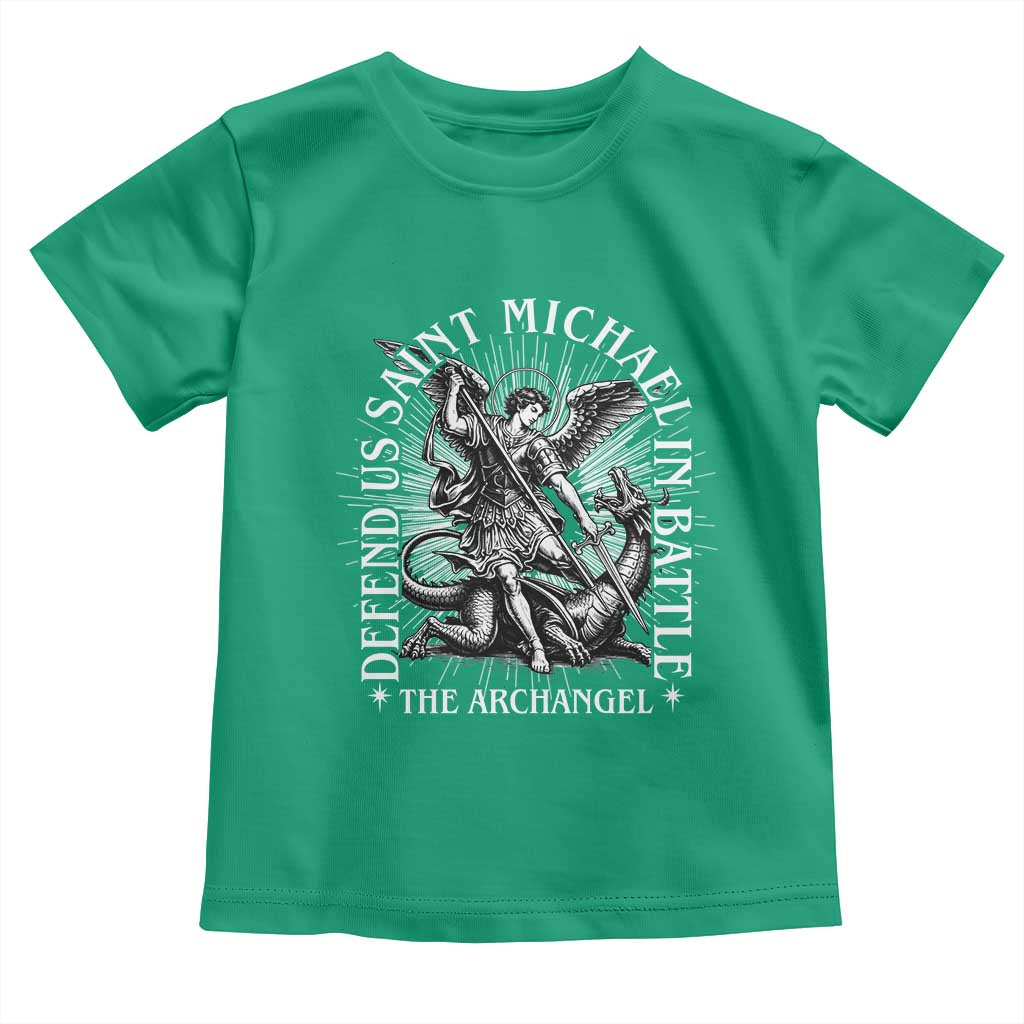 Saint Michael Defend Us In Battle Toddler T Shirt Catholic Protection Gift