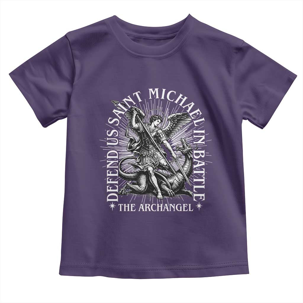 Saint Michael Defend Us In Battle Toddler T Shirt Catholic Protection Gift