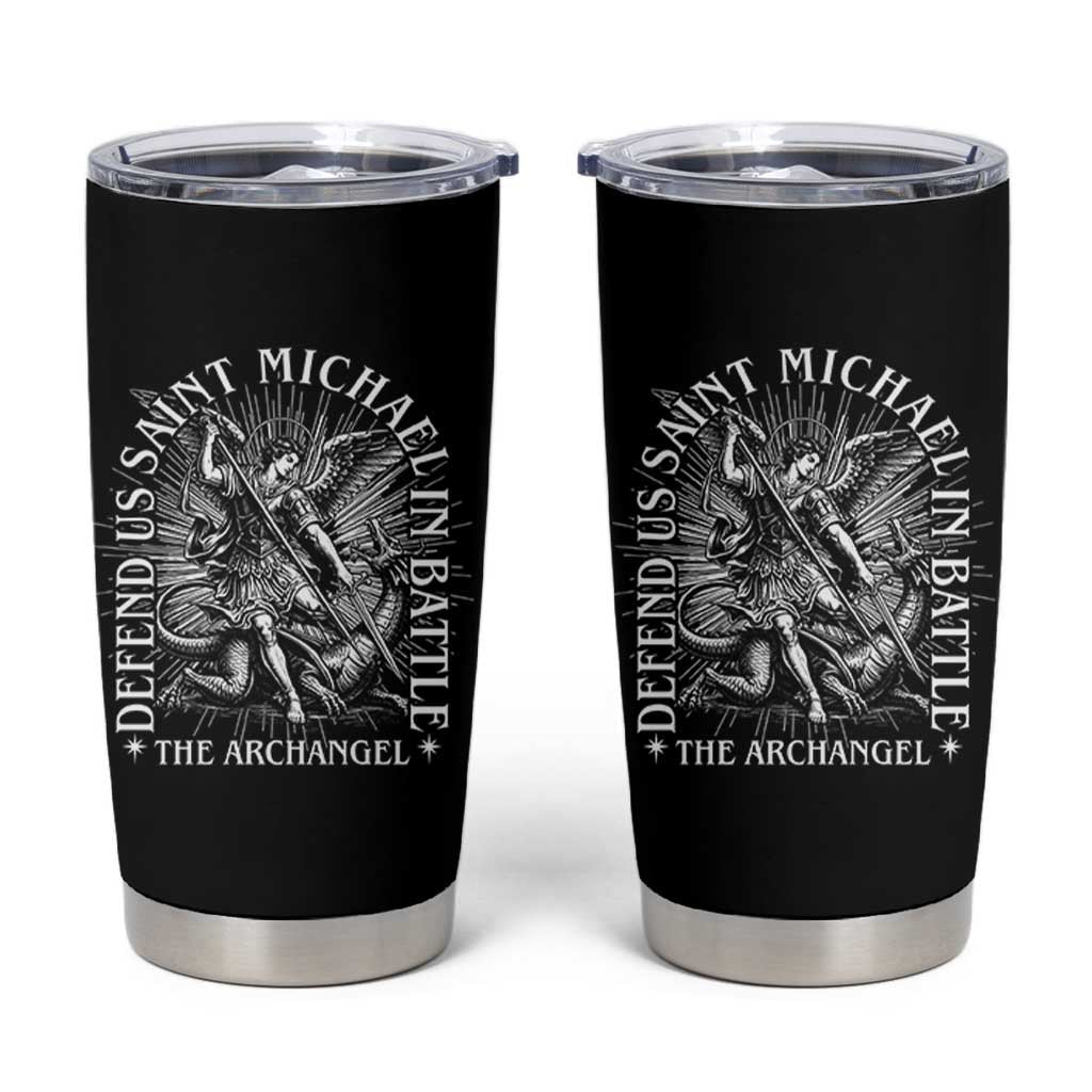 Saint Michael Defend Us In Battle Tumbler Cup Catholic Protection Gift