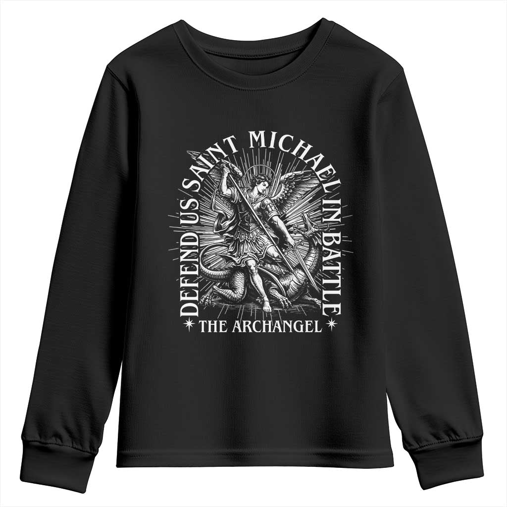 Saint Michael Defend Us In Battle Youth Sweatshirt Catholic Protection Gift