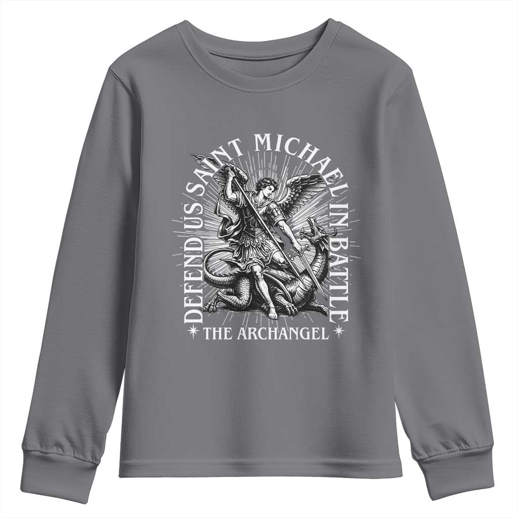 Saint Michael Defend Us In Battle Youth Sweatshirt Catholic Protection Gift