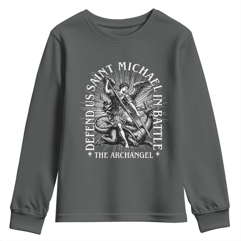 Saint Michael Defend Us In Battle Youth Sweatshirt Catholic Protection Gift