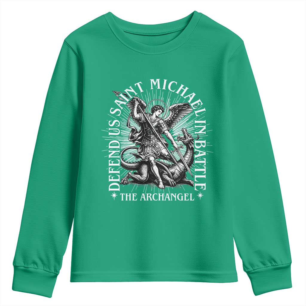 Saint Michael Defend Us In Battle Youth Sweatshirt Catholic Protection Gift