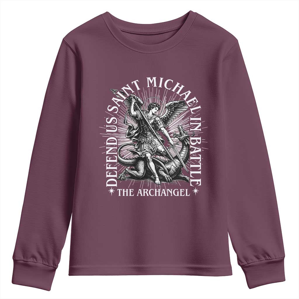 Saint Michael Defend Us In Battle Youth Sweatshirt Catholic Protection Gift