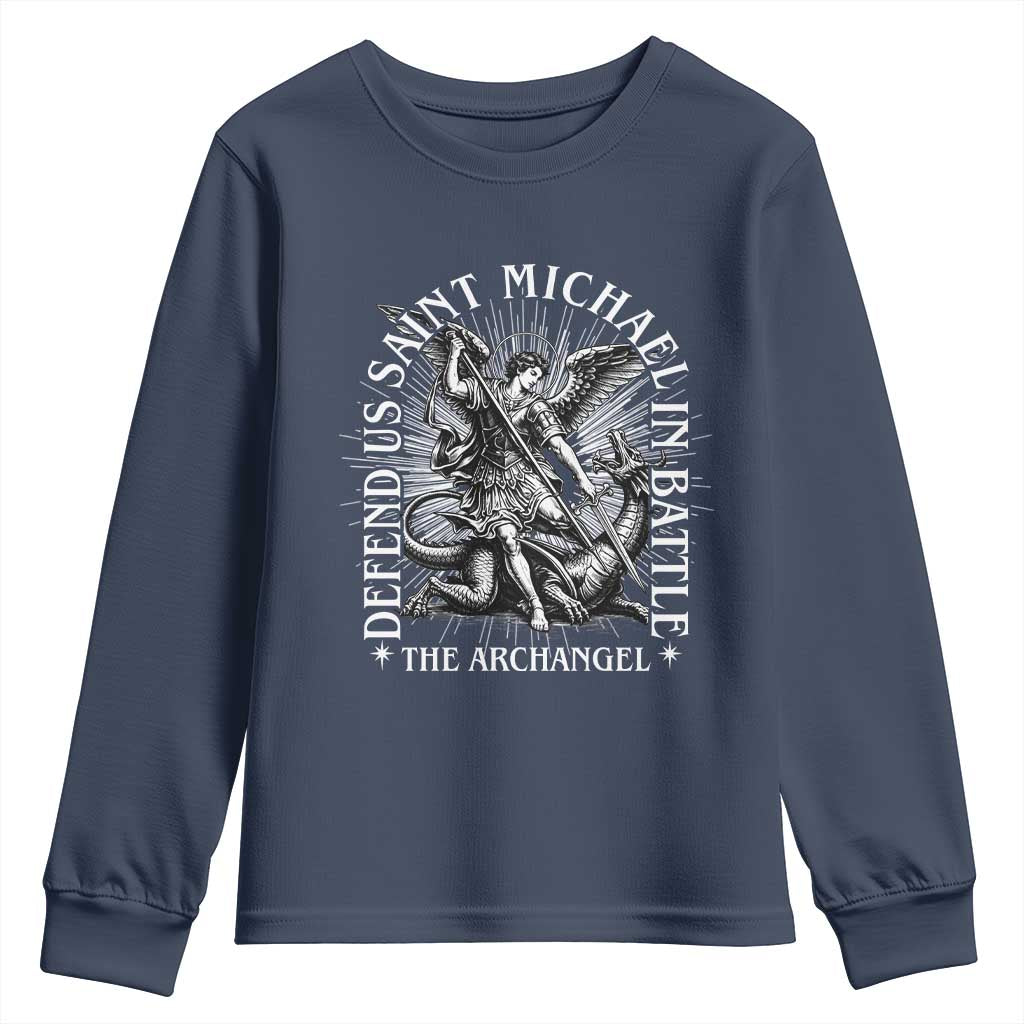 Saint Michael Defend Us In Battle Youth Sweatshirt Catholic Protection Gift