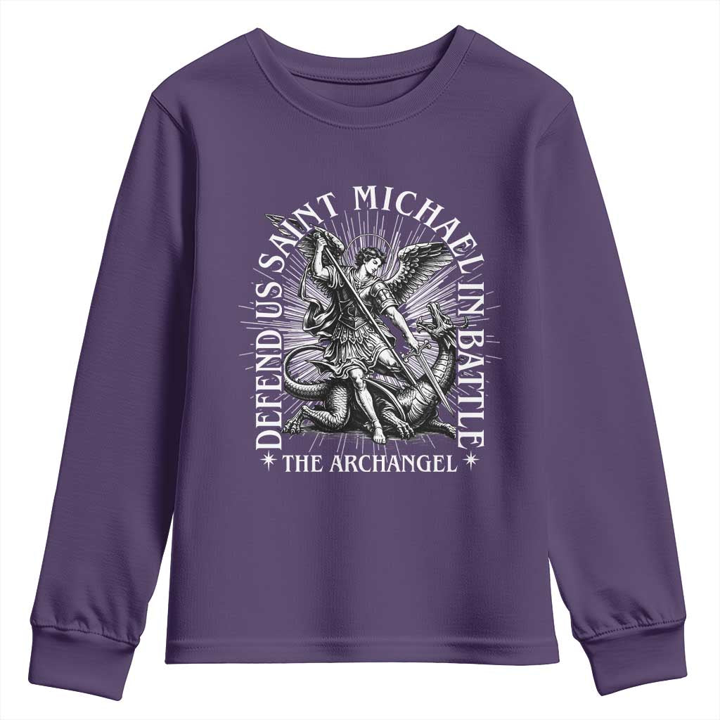 Saint Michael Defend Us In Battle Youth Sweatshirt Catholic Protection Gift