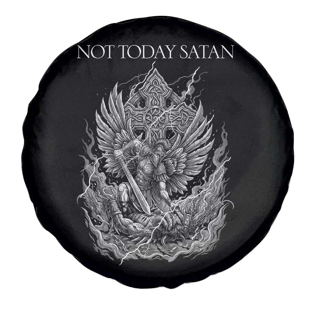 Not Today Satan Spare Tire Cover Saint Michael Fights Evil