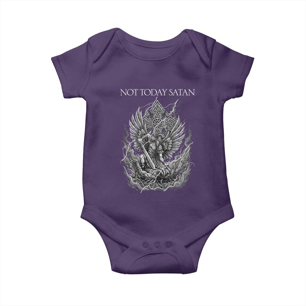 Not Today Satan Baby Onesie Saint Michael Fights Evil