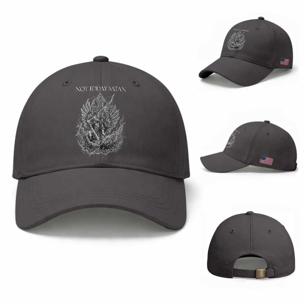Not Today Satan Baseball Cap Saint Michael Fights Evil
