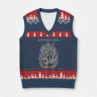 Not Today Satan V-Neck Knit Sweater Vest Saint Michael Fights Evil