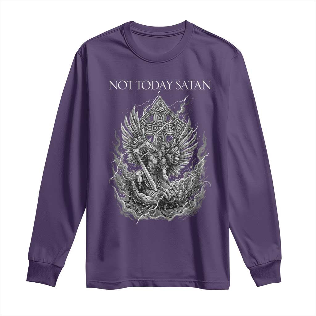 Not Today Satan Long Sleeve Shirt Saint Michael Fights Evil