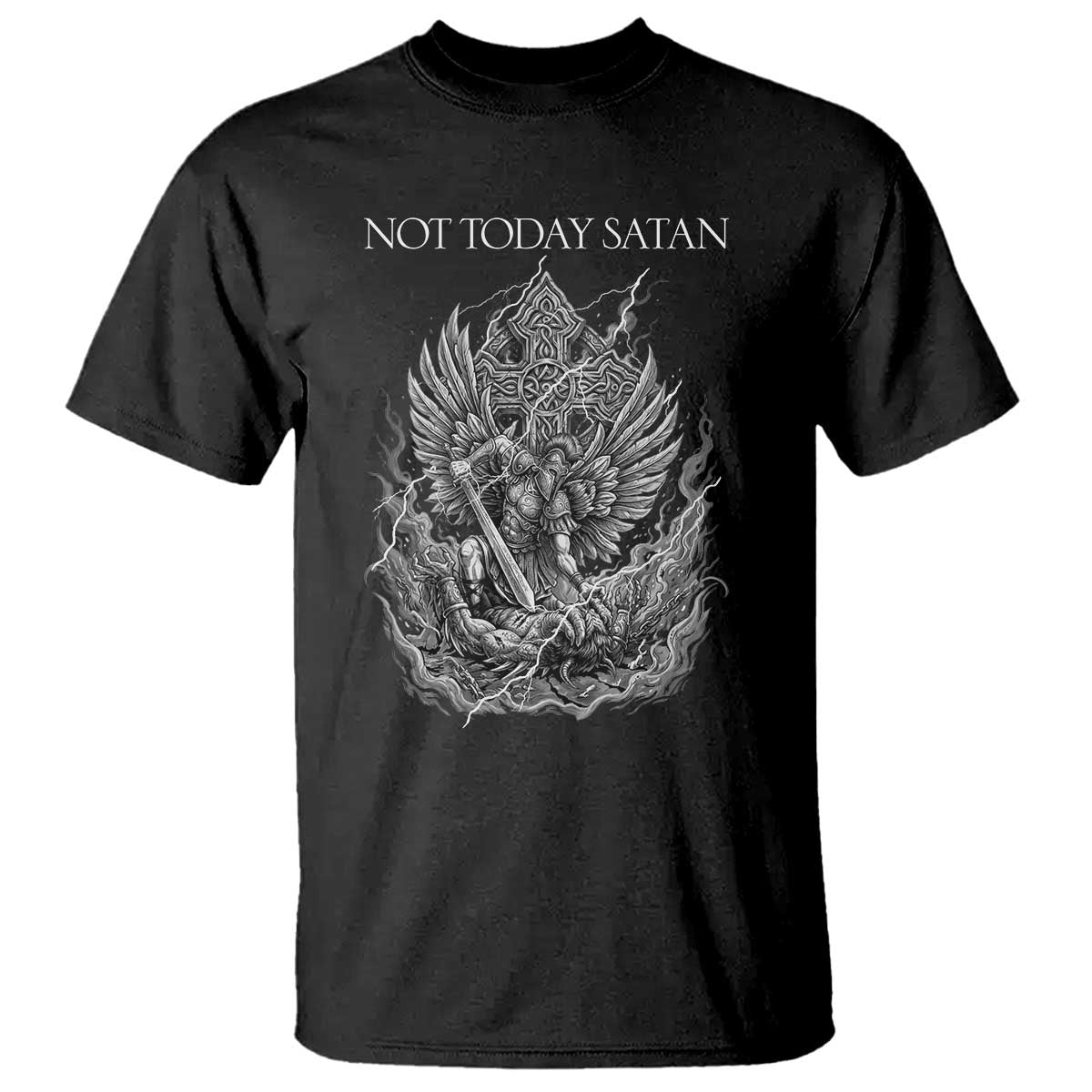Not Today Satan T Shirt Saint Michael Fights Evil