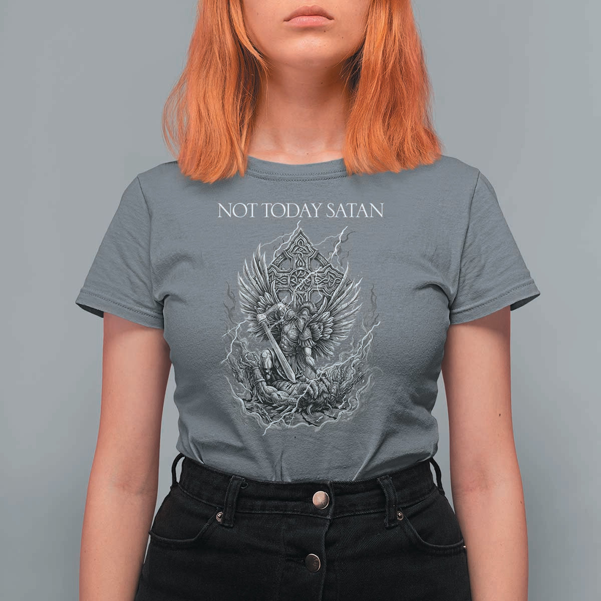 Not Today Satan T Shirt For Women Saint Michael Fights Evil