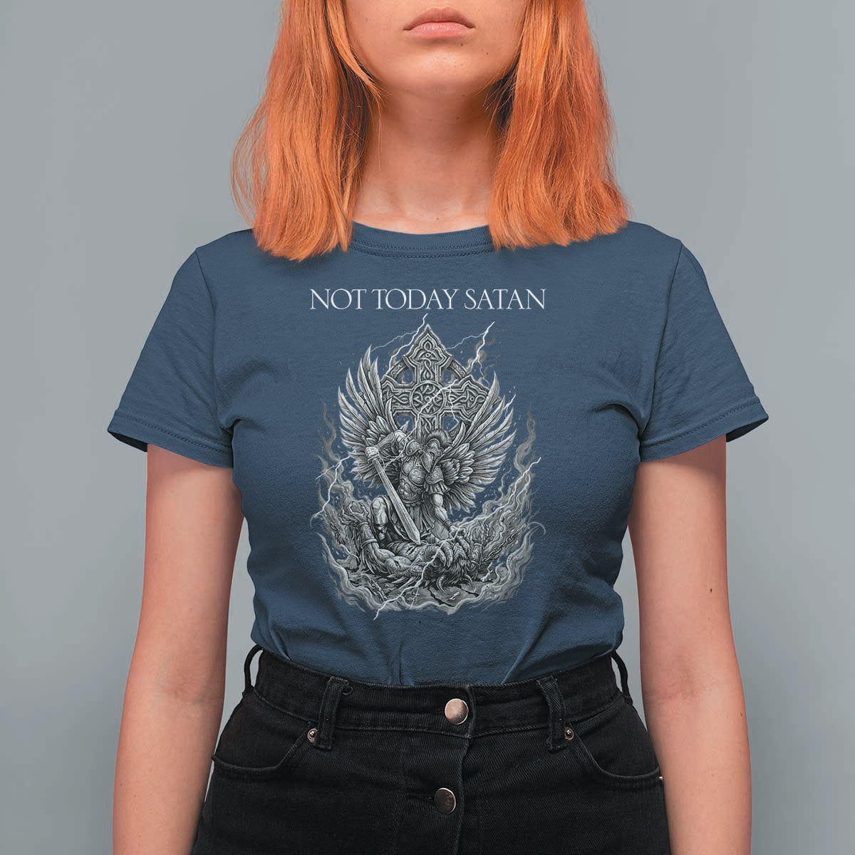 Not Today Satan T Shirt For Women Saint Michael Fights Evil