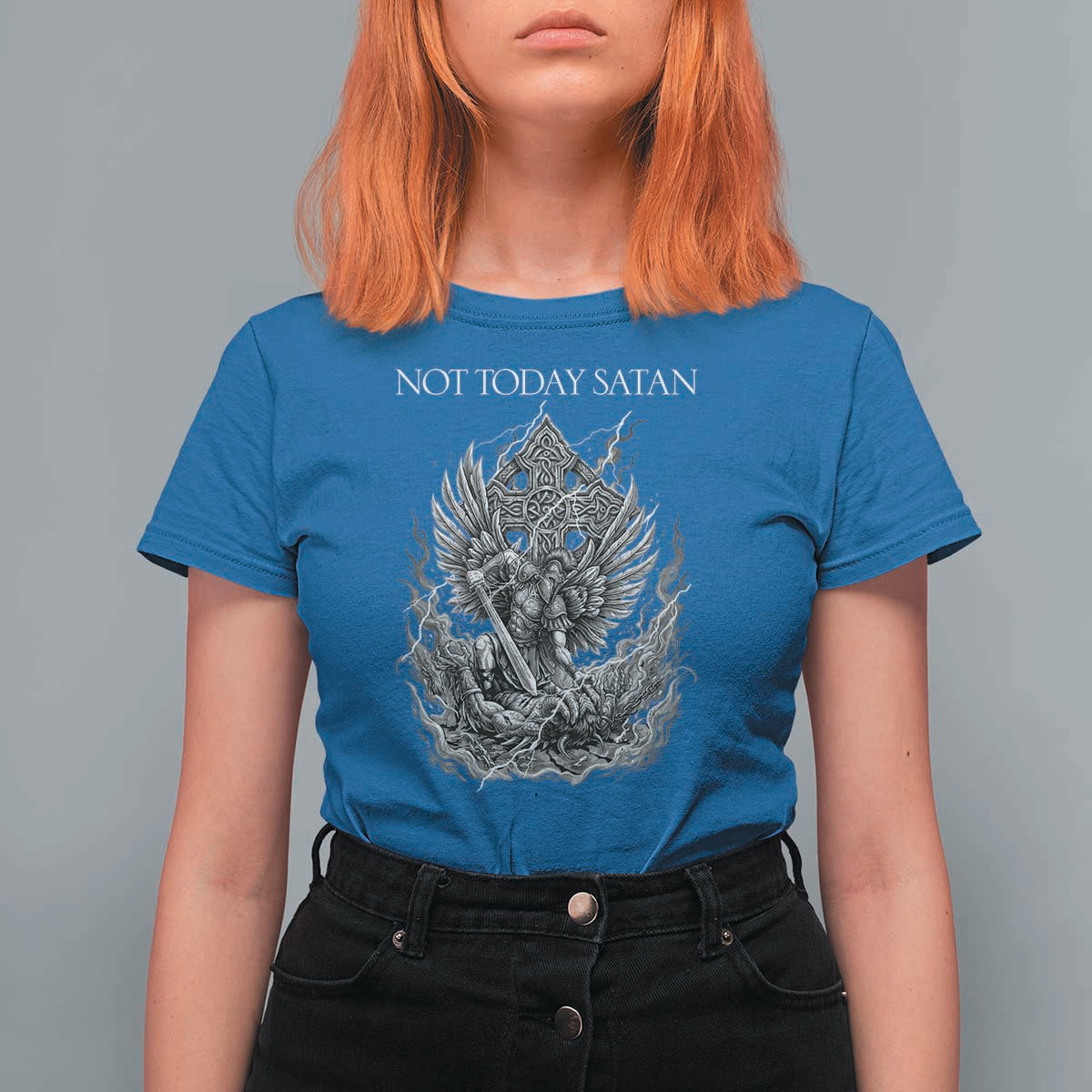 Not Today Satan T Shirt For Women Saint Michael Fights Evil