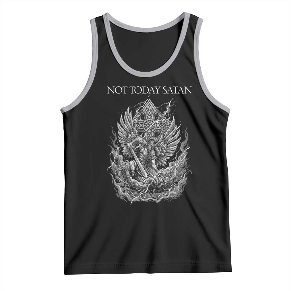 Not Today Satan Tank Top Saint Michael Fights Evil