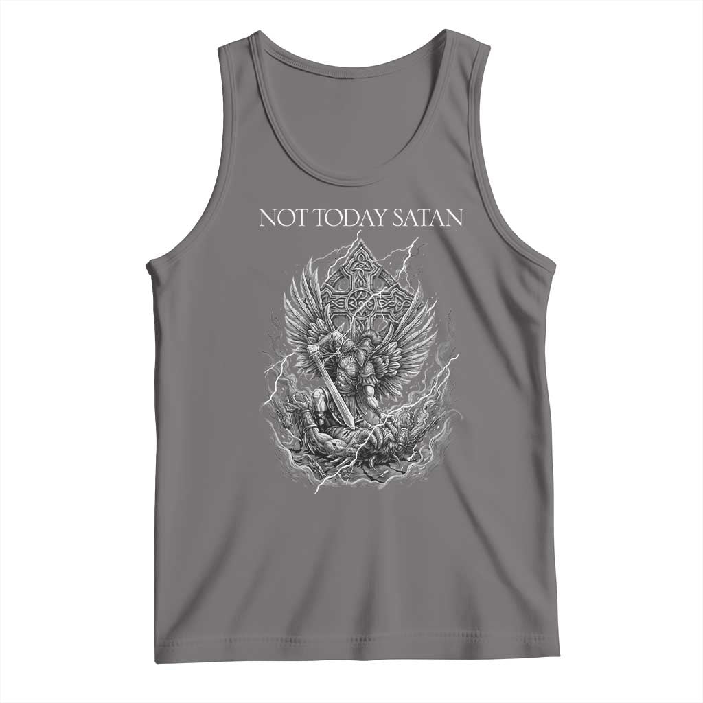 Not Today Satan Tank Top Saint Michael Fights Evil