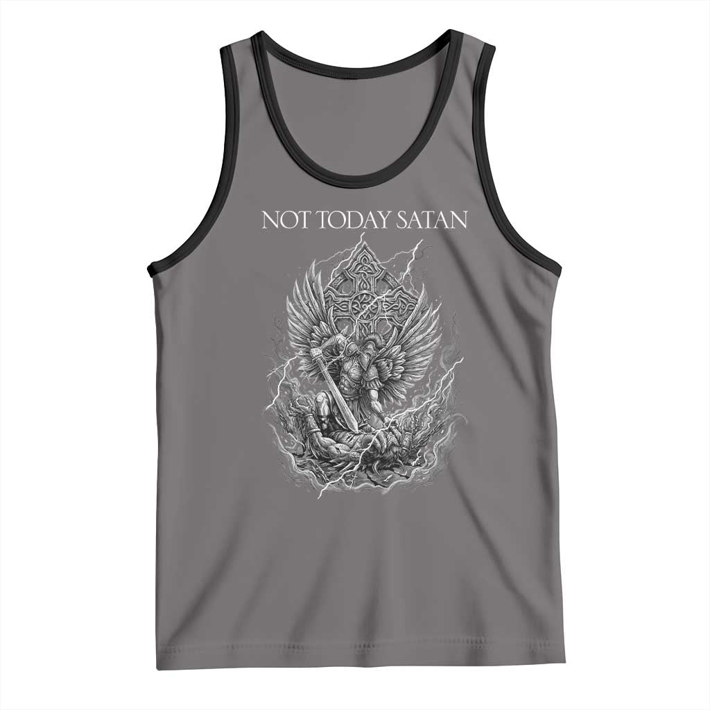 Not Today Satan Tank Top Saint Michael Fights Evil